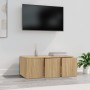 Oak-colored plywood TV cabinet 80x34x30 cm by vidaXL, TV Furniture - Ref: Foro24-801862, Price: 53,14 €, Discount: %