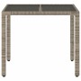 Mesa de jardín superficie de vidrio ratán PE gris 90x90x75 cm de vidaXL, Mesas de jardín - Ref: Foro24-365588, Precio: 111,48...