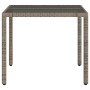 Mesa de jardín superficie de vidrio ratán PE gris 90x90x75 cm de vidaXL, Mesas de jardín - Ref: Foro24-365588, Precio: 111,48...