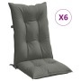 Kissen für Hochlehner, 6 Stück, dunkelgrauer Melange-Stoff von vidaXL, Kissen für Stühle und Sofas - Ref: Foro24-4002351, Pre...