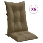 Kissen für Hochlehner, 6 Stück, grau-taupefarbener Melange-Stoff von vidaXL, Kissen für Stühle und Sofas - Ref: Foro24-400237...