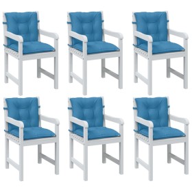 Cojines silla respaldo bajo 6 ud tela azul melange 100x50x7 cm de vidaXL, Cojines para sillas y sofás - Ref: Foro24-4002393, ...