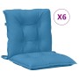 Low back chair cushions 6 units blue melange fabric 100x50x7 cm by vidaXL, Cushions for chairs and sofas - Ref: Foro24-400239...