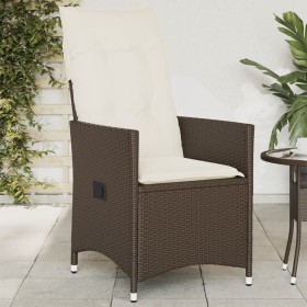 Garden recliner with brown synthetic rattan cushions by vidaXL, Garden chairs - Ref: Foro24-365639, Price: 128,97 €, Discount: %