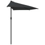 Sombrilla balcón semicircular palo aluminio negro 300x155x223cm de vidaXL, Sombrillas - Ref: Foro24-312504, Precio: 48,41 €, ...