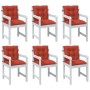 Cojines silla respaldo bajo 6 ud tela rojo melange 100x50x7 cm de vidaXL, Cojines para sillas y sofás - Ref: Foro24-4002399, ...