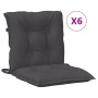 Low back chair cushions 6 units anthracite gray melange fabric by vidaXL, Cushions for chairs and sofas - Ref: Foro24-4002378...