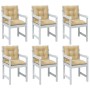 Cojines silla respaldo bajo 6 ud tela beige melange 100x50x7 cm de vidaXL, Cojines para sillas y sofás - Ref: Foro24-4002390,...