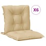 Low back chair cushions 6 units beige melange fabric 100x50x7 cm by vidaXL, Cushions for chairs and sofas - Ref: Foro24-40023...