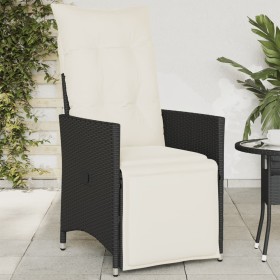 Garden recliner with black synthetic rattan cushions by vidaXL, Garden chairs - Ref: Foro24-365659, Price: 115,47 €, Discount: %