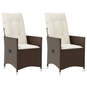 Garden recliners with brown cushions 2 pcs PE rattan by vidaXL, Garden chairs - Ref: Foro24-365646, Price: 240,67 €, Discount: %