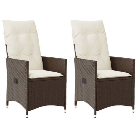 Garden recliners with brown cushions 2 pcs PE rattan by vidaXL, Garden chairs - Ref: Foro24-365646, Price: 253,93 €, Discount: %