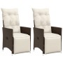 Garden recliners with brown cushions 2 pcs PE rattan by vidaXL, Garden chairs - Ref: Foro24-365667, Price: 229,78 €, Discount: %