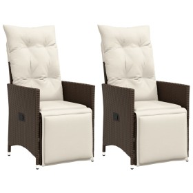 Garden recliners with brown cushions 2 pcs PE rattan by vidaXL, Garden chairs - Ref: Foro24-365667, Price: 228,99 €, Discount: %