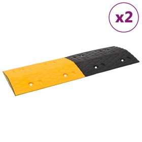 Badén de velocidad 2 uds caucho amarillo y negro 97x32,5x4 cm de vidaXL, Señales de carretera y tráfico - Ref: Foro24-3157042...