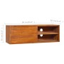 Mueble de TV de pared madera maciza de teca 90x30x30 cm de vidaXL, Muebles TV - Ref: Foro24-289084, Precio: 102,99 €, Descuen...