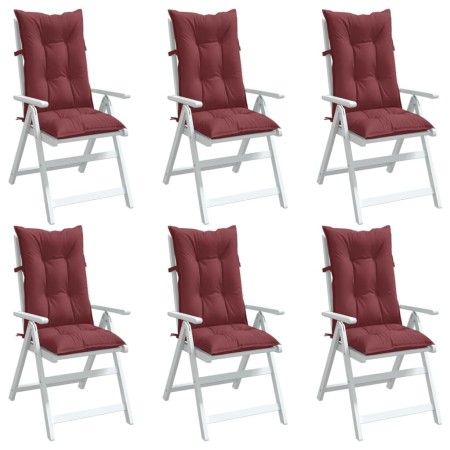 Cushions for high-back chair, 6 units, red wine melange fabric. by vidaXL, Cushions for chairs and sofas - Ref: Foro24-400237...