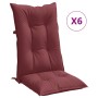 Cushions for high-back chair, 6 units, red wine melange fabric. by vidaXL, Cushions for chairs and sofas - Ref: Foro24-400237...