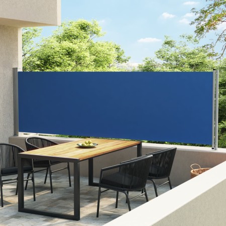 Retractable side awning for patio blue 140x600 cm by vidaXL, Umbrellas - Ref: Foro24-313371, Price: 123,86 €, Discount: %