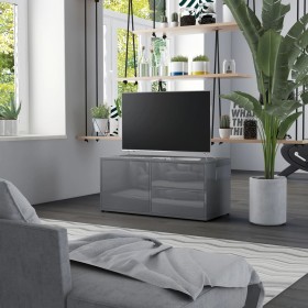 TV stand made of shiny gray plywood, measuring 80x34x36 cm. by vidaXL, TV Furniture - Ref: Foro24-801858, Price: 50,99 €, Dis...