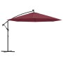 Cantilever umbrella with burgundy red LED lights 350 cm by vidaXL, Umbrellas - Ref: Foro24-313782, Price: 130,41 €, Discount: %