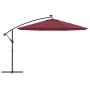 Cantilever umbrella with burgundy red LED lights 350 cm by vidaXL, Umbrellas - Ref: Foro24-313782, Price: 130,41 €, Discount: %