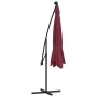 Cantilever umbrella with burgundy red LED lights 350 cm by vidaXL, Umbrellas - Ref: Foro24-313782, Price: 130,41 €, Discount: %