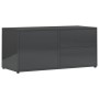 TV stand made of shiny gray plywood, measuring 80x34x36 cm. by vidaXL, TV Furniture - Ref: Foro24-801858, Price: 50,66 €, Dis...