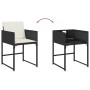 Set de comedor de jardín 9 pzas y cojines ratán sintético negro de vidaXL, Conjuntos de jardín - Ref: Foro24-3278045, Precio:...