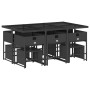 Set de comedor jardín 11 pzas con cojines ratán sintético negro de vidaXL, Conjuntos de jardín - Ref: Foro24-3278093, Precio:...