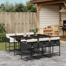 7-piece garden dining set and black synthetic rattan cushions by vidaXL, Garden sets - Ref: Foro24-3278033, Price: 533,69 €, ...