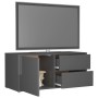 TV stand made of shiny gray plywood, measuring 80x34x36 cm. by vidaXL, TV Furniture - Ref: Foro24-801858, Price: 50,66 €, Dis...