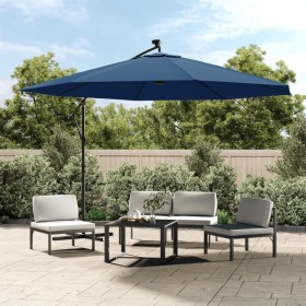 Cantilever parasol with blue LED lights 350 cm by vidaXL, Umbrellas - Ref: Foro24-313785, Price: 164,29 €, Discount: %