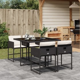 5-piece garden furniture set with black synthetic rattan cushions by vidaXL, Garden sets - Ref: Foro24-3278021, Price: 356,99...