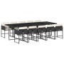 Set de comedor jardín 11 pzas con cojines ratán sintético negro de vidaXL, Conjuntos de jardín - Ref: Foro24-3278057, Precio:...