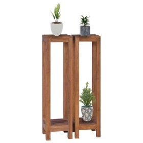 Plant supports 2 pcs 25x25x100 cm solid teak wood by vidaXL, Pot stands - Ref: Foro24-289078, Price: 112,99 €, Discount: %