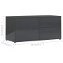 TV stand made of shiny gray plywood, measuring 80x34x36 cm. by vidaXL, TV Furniture - Ref: Foro24-801858, Price: 50,66 €, Dis...