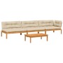 Garden pallet sofa set and cushions 4 pieces acacia wood by vidaXL, Outdoor sofas - Ref: Foro24-3209453, Price: 604,59 €, Dis...