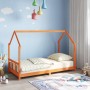 Estructura de cama infantil madera de pino marrón cera 90x190cm de vidaXL, Cunas y camas para niños - Ref: Foro24-847137, Pre...