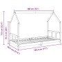 Estructura de cama infantil madera de pino marrón cera 90x190cm de vidaXL, Cunas y camas para niños - Ref: Foro24-847137, Pre...