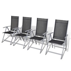 Folding camping chairs 4 units gray aluminum by vidaXL, Garden chairs - Ref: Foro24-40792, Price: 232,09 €, Discount: %