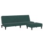 Sofá cama de 2 plazas con taburete terciopelo verde oscuro de vidaXL, Sofás - Ref: Foro24-3258094, Precio: 295,55 €, Descuent...