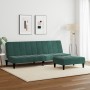 2-Sitzer-Schlafsofa mit dunkelgrünem Samthocker von vidaXL, Sofas - Ref: Foro24-3258094, Preis: 295,55 €, Rabatt: %