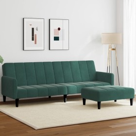 2-Sitzer-Schlafsofa mit dunkelgrünem Samthocker von vidaXL, Sofas - Ref: Foro24-3258100, Preis: 318,57 €, Rabatt: %