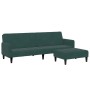 Sofá cama de 2 plazas con taburete terciopelo verde oscuro de vidaXL, Sofás - Ref: Foro24-3258100, Precio: 322,36 €, Descuent...