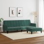 2-Sitzer-Schlafsofa mit dunkelgrünem Samthocker von vidaXL, Sofas - Ref: Foro24-3258100, Preis: 322,36 €, Rabatt: %