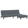 Sofá cama de 2 plazas con taburete terciopelo gris oscuro de vidaXL, Sofás - Ref: Foro24-3258093, Precio: 312,18 €, Descuento: %