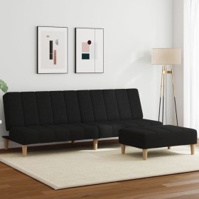 2-seater sofa bed with black fabric stool by vidaXL, Sofas - Ref: Foro24-3258087, Price: 295,99 €, Discount: %