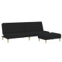 Sofá cama de 2 plazas con taburete tela negro de vidaXL, Sofás - Ref: Foro24-3258087, Precio: 300,31 €, Descuento: %