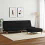 Sofá cama de 2 plazas con taburete tela negro de vidaXL, Sofás - Ref: Foro24-3258087, Precio: 300,31 €, Descuento: %